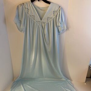 Blue Nylon maxi Shadowline gown medium M
